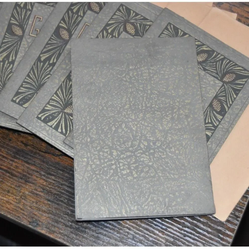 Antique 1920s Reliance Photo Greeting Card Folders Pinecone Design Lot